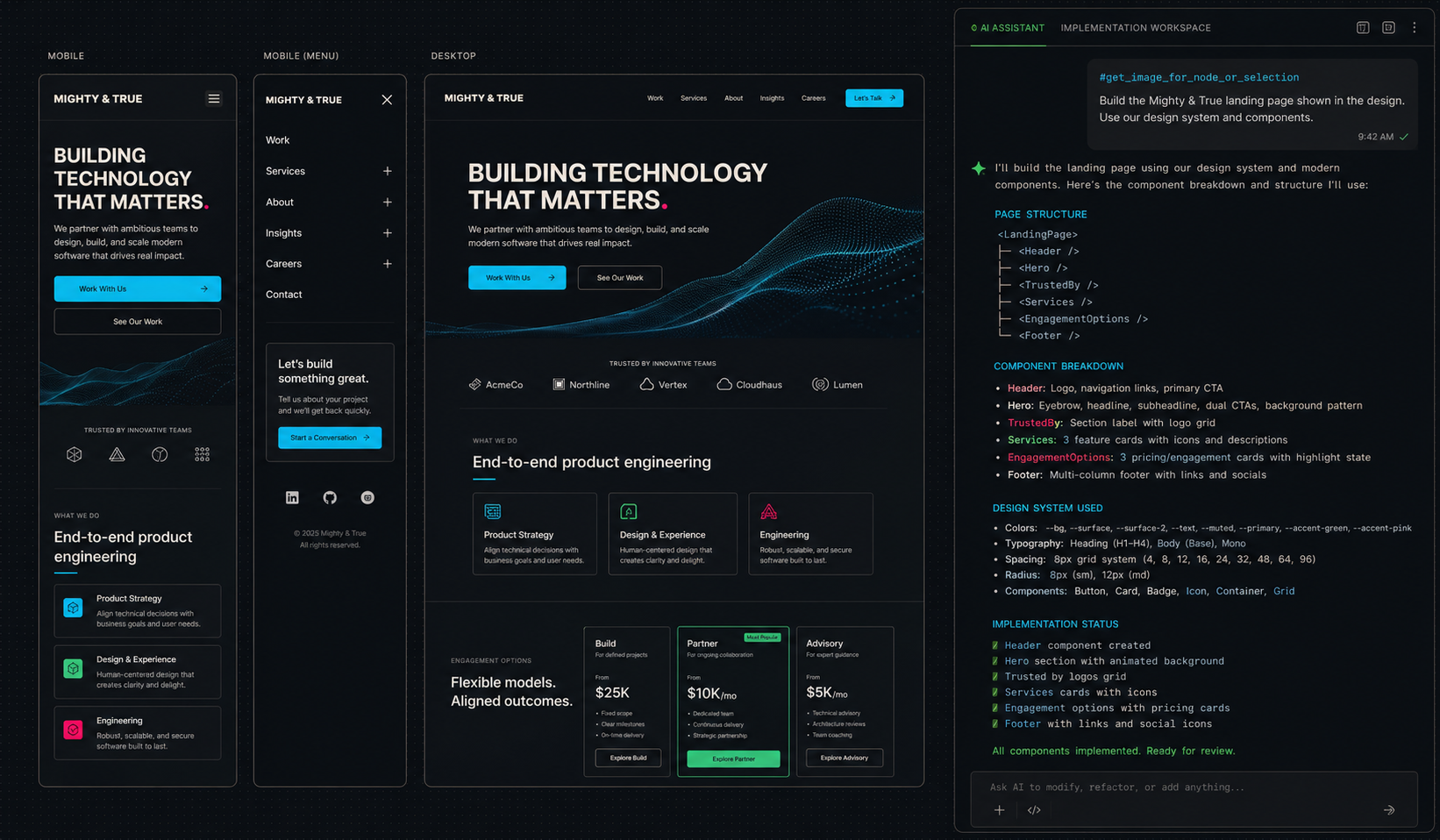 AI-driven content production — Claude, GPT, and AI-powered analytics generating campaign assets and scoring variants